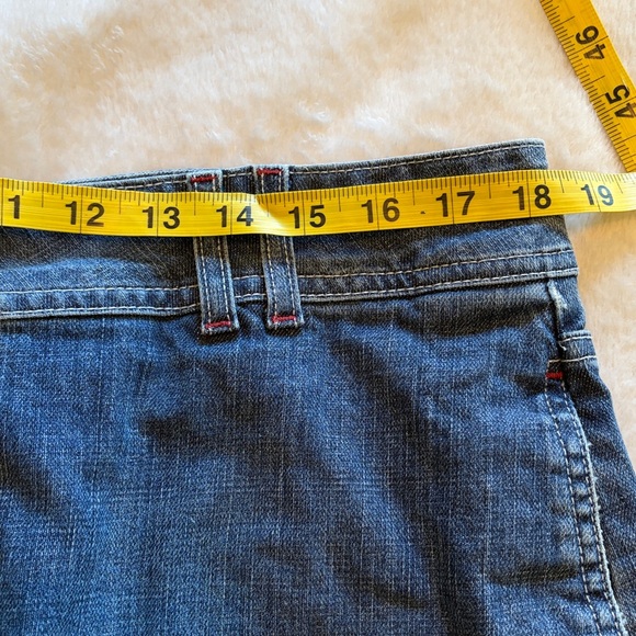 Boden Blue Denim Jean Mini Skirt buttons euro 18L us 14 16 - Picture 7 of 8